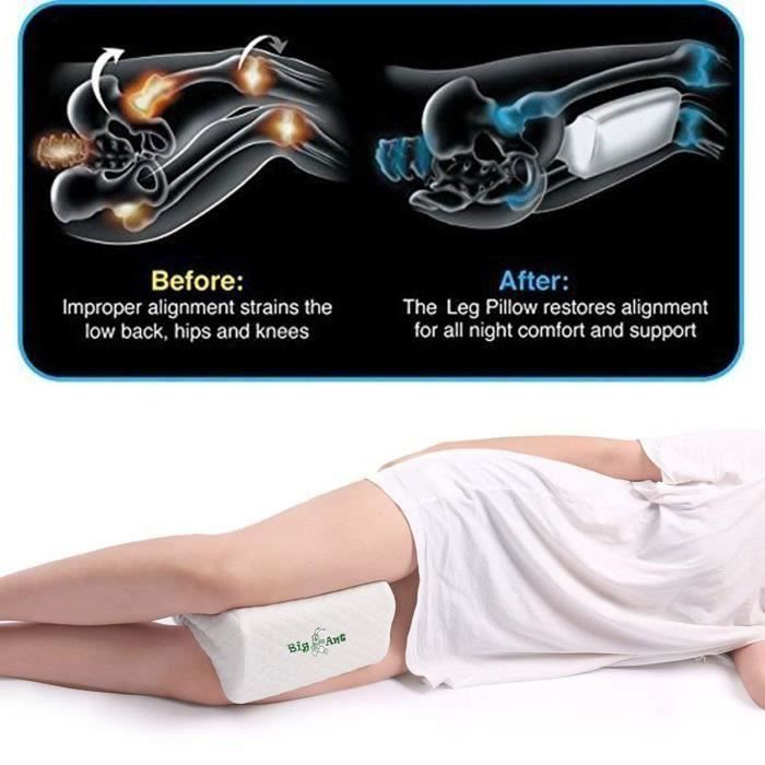 Coussin De Genou En Mousse Mémoire - Oreiller Orthopédique Pour Dormir Sur Le Côté