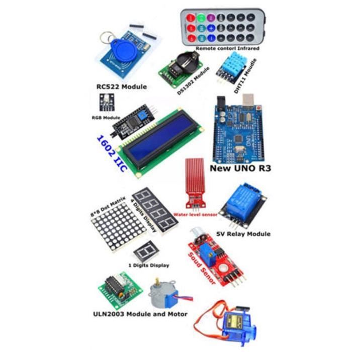 kit Arduino compatible : carte UNO R3,  •