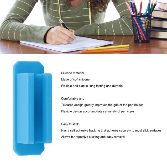 Qiilu porte-stylo en silicone Porte-stylo adhésif en Silicone, 10 pièces,  élastique, polyvalent, Flexible, pour arts recharge Bleu