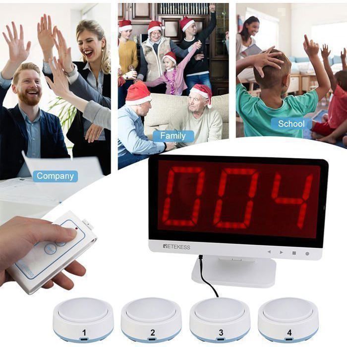 Jonuin Set de 4 Buzzer Blind Test, Buzzers Sonores et Lumineux pour Quiz Famille & Classe, Buzzer de Réponse avec 4 Sons Préenregistrés, Jouet Jonuin Set de 4 Buzzer Blind Test, Buzzers Sonores et Lumineux pour Quiz Famille & Classe, Buzzer de Réponse avec 4 Sons Préenregistrés, Jouet