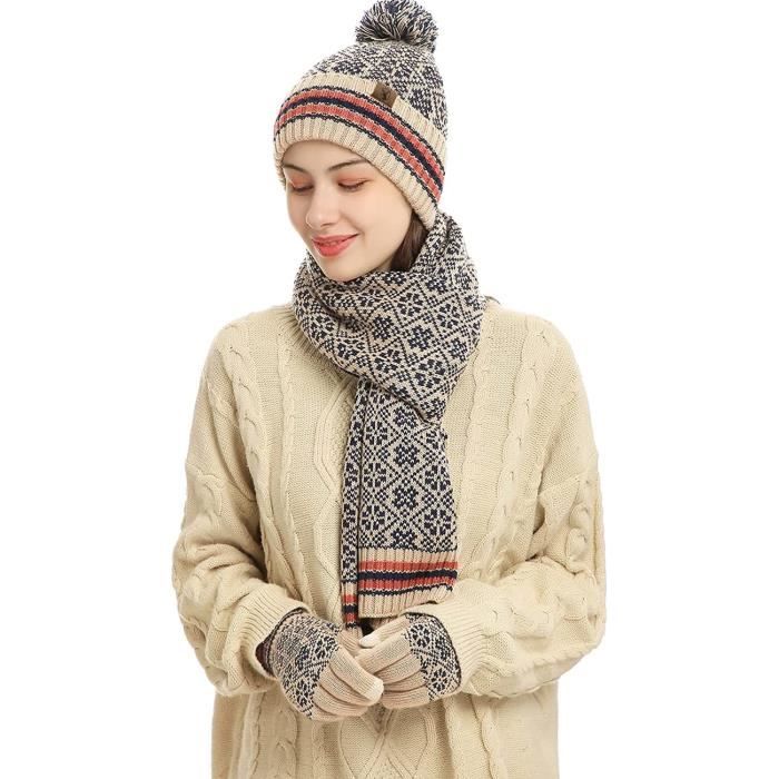 Ensemble Bonnet Et écharpe En Chenille Pour Femme Et Fille,en Laine