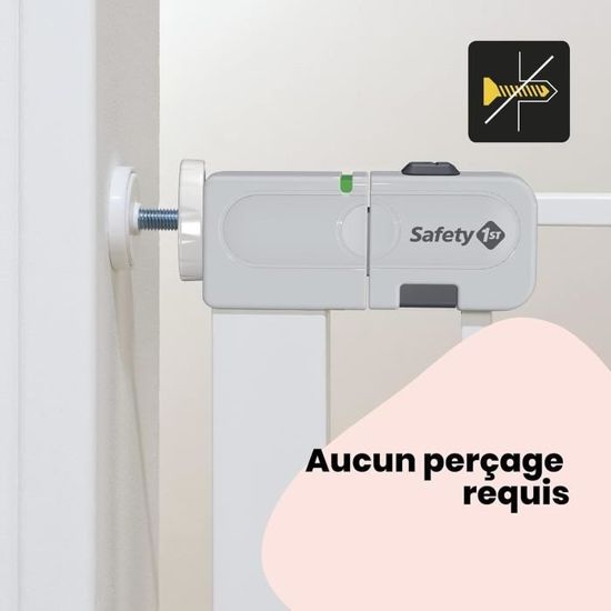 Barrière Sécurité Bébé Safetots Extra Haute 104cm - Fixation Pression - Blanc - Norme EN1930