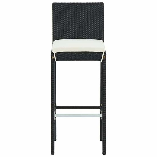 VidaXL Table De Bar De Jardin Noir 70x70x110 Cm - Table De Pub Patio En Résine Tressée Et Verre Trempé