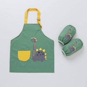 Tablier Peinture Enfant Mecmbj – Dinosaure – Manches Longues Imperméable – 6-8 Ans (63×51 Cm)