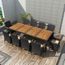 Jeu De Mobilier De Jardin 21 Pcs Noir Ensemble Table Chaise Faute