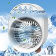 Climatiseur portable, rafraîchisseur d'air personnel par évaporation, ventilateur USB 3 en 1 avec humidificateur et lumière