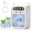 Refroidisseur portable, vitesse d'air réglable sur trois niveaux, lumière nocturne [classe d'efficacité énergétique A]
