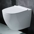 WC suspendu blanc céramique Sogood Aix502 toilette abattant silencieux avec frein de chute   35,5x56x40cm-0