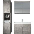 Meuble de salle de bain suspendu Paso 80x40cm - Beton - 2 portes - Contemporain-0