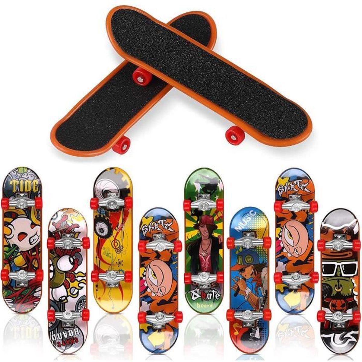 Coffret Tech Deck DGK - 6 Mini Skates à Doigts + Accessoires Montage - 96 Mm - Fingerboard Complet Avec Stickers