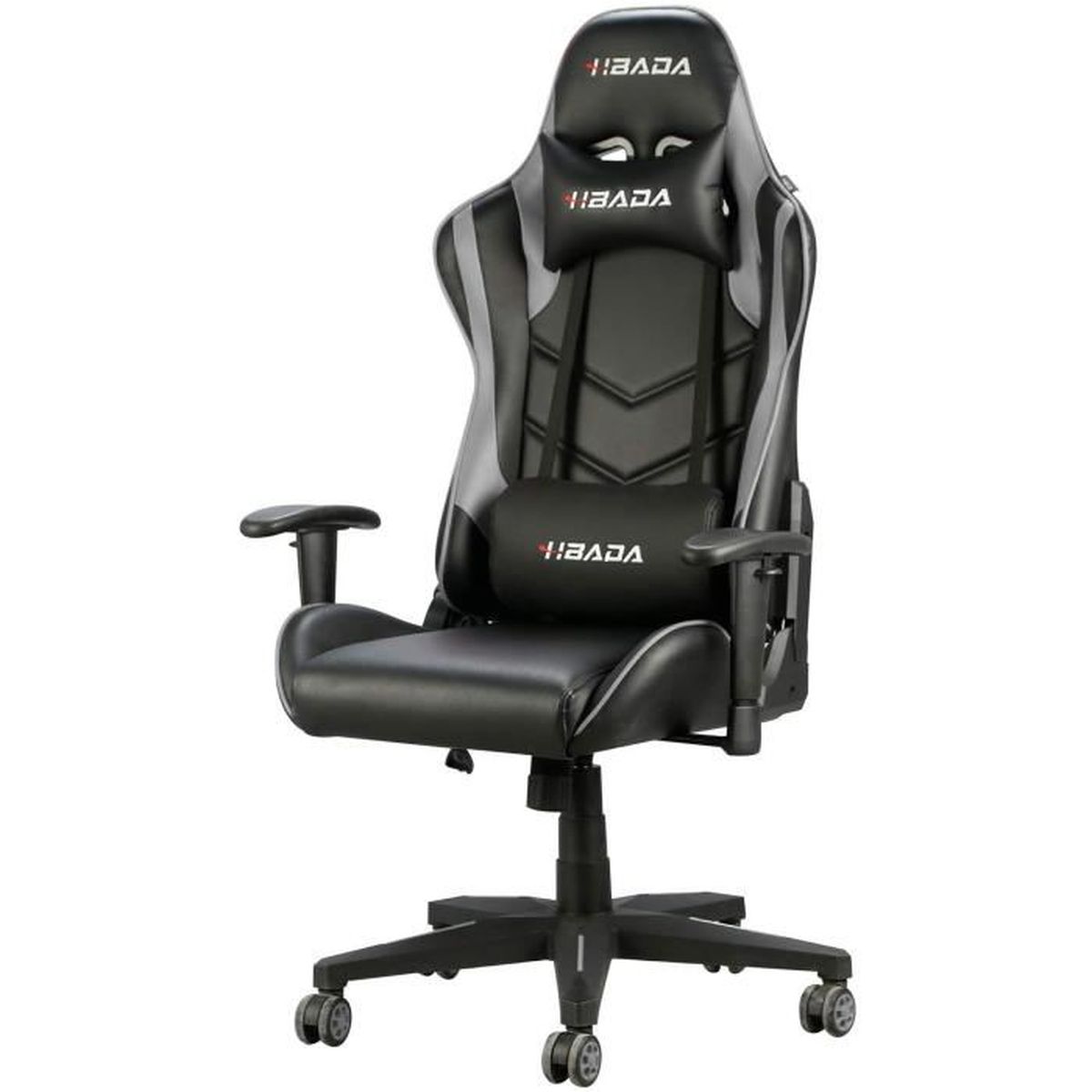 Hauteur R/églable Hbada Chaise de Bureau avec Dossier et Coussin Ergonomiques Si/ège Pivotant pour Maison ou Bureau Fauteuil en Similicuir avec Fonction Inclinable Noir-1 avec Repose-Pied