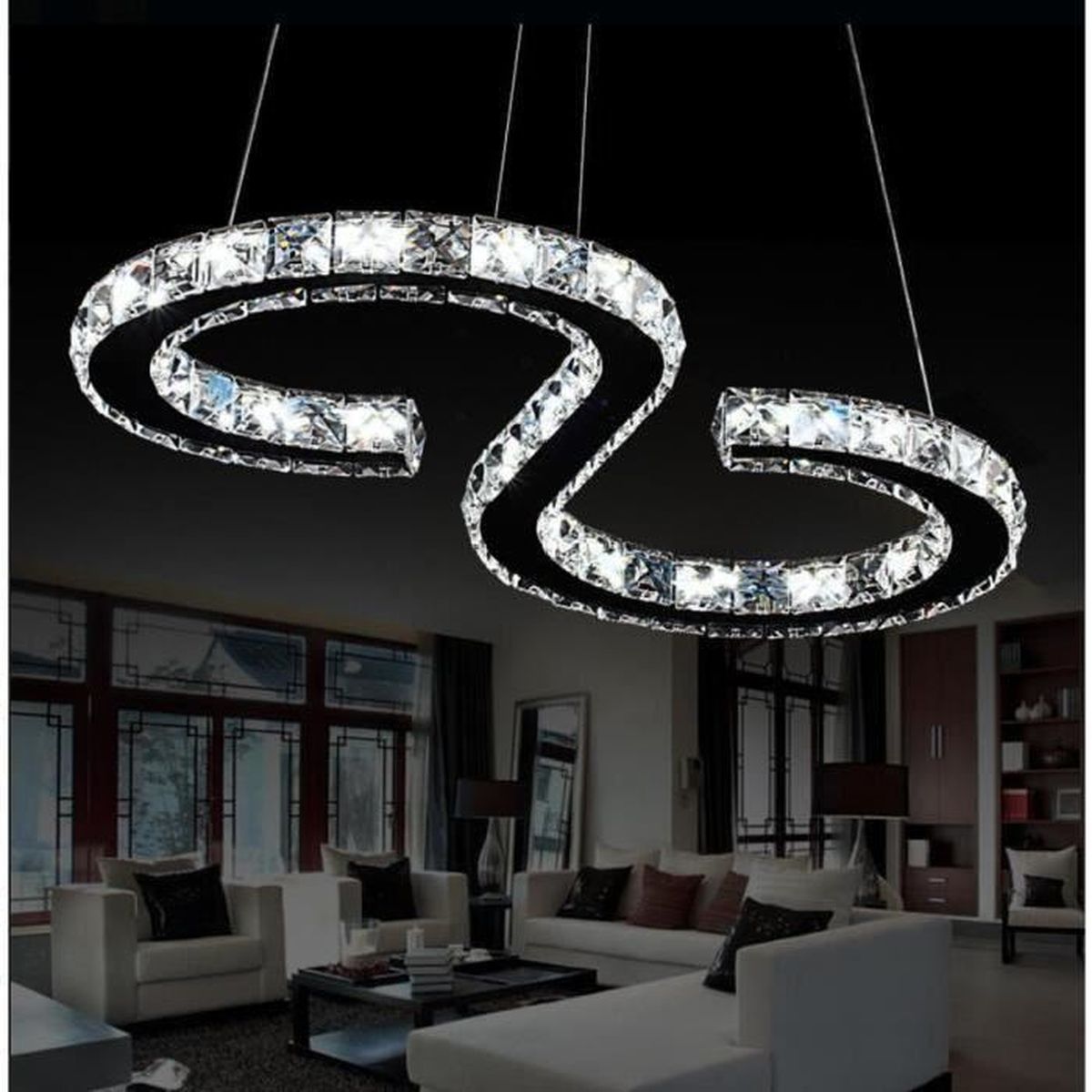 STOEX® 24W LED Lustre Moderne en Cristal LED Cristal Lustre Blanc Froid