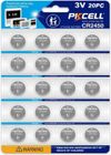 PKCELL Piles CR2450 - Lot de 20 Piles | Batteries Bouton 2450 Lithium 3V |Longue durée, très puissantes, utilisation quotidienne