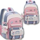 KEXIMIXUE Cartable Fille Primaire -Sac à Dos Fille - Bleu - Nylon imperméable et durable