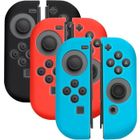 INSTEN® Lot de 3 Paires de Coques en Silicone Noir/Bleu/Rouge Pour manettes Joy-Con Nintendo Switch