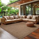 Tapis de Cuisine Uni - SIMPEX - 280 x 370 cm - Résistant aux Intempéries - Marron