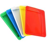 Lot de 5 plateaux en plastique multicolores, plateau d'activité, plateau de service pour l'école, la maison, les travaux manuels