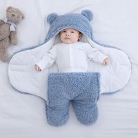 Universelle Sac de Couchage Bébé Hiver Couverture Emmaillotage Bébé Produits pour bébés longueur 62cm 0-1 mois Bleu