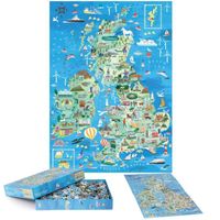 Bopster Puzzle pour adultes 1000 pièces Carte de la Grande-Bretagne et de l'Irlande Carte du Royaume-Uni
