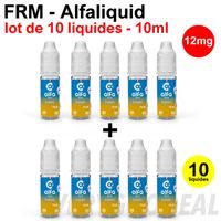Eliquid FRM 12mg lot de 10 liquides ALFALIQUID