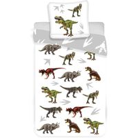 Parure de lit coton bébé - Dinosaures T-Rex - Housse de Couette 100x135 cm et une Taie d'oreiller 40x60 cm