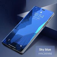 Coque pour Xiaomi Redmi Note 11 - Note 11S Protection Intégrale Effet Mirroir Smart Case Bleu
