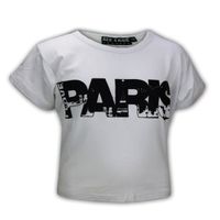 Enfants filles Haut court I Love Paris Imprimé Shirt 7-13 Ans