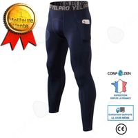 CONFO® Collants Pantalon de fitness automne/hiver plus velours - Noir - Homme - Respirant - Poches