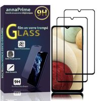 Pour Samsung Galaxy M12 6.5": Lot - Pack de 2 Films de protection d'écran Verre Trempé Plein écran de Couleur - NOIR