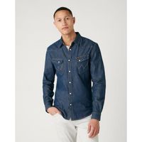 Chemise Western Femme Wrangler Bleue - Taille S - Manches Longues Et Boutons Pression