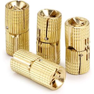 Lot De 4 Charnières Pliables Laiton Chromé – 40mm X 70mm – Quincaillerie Neuve