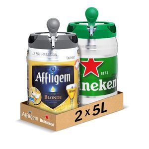 BIERE Pack de 2 fûts 5L - Affligem Blonde, Heineken