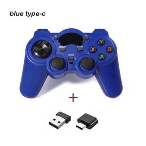 MANETTE JEUX VIDÉO Bleu Type-C - Manette de jeu OTG sans fil pour Android, 2.4GHz, contrôleur de jeu, joystick pour smartphones,