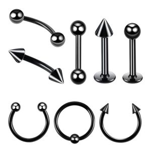 16g 16 gauge 1.2mm 3//8 10mm steel spiral barbells eyebrow twist stud bar AUQR Body Piercing Jewelry 5Pcs