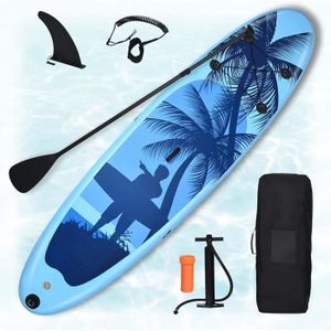 STAND UP PADDLE GYMAX Paddle Gonflable Adulte, 297x76x16CM, Board 