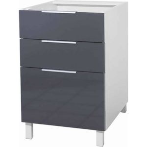 Berlioz Creations CE15BB Meuble Bas de Cuisine avec Range Epice Blanc Haute Brillance 15 x 52 x 83 cm