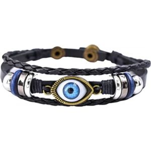 Or 14k Mauvais Oeil Kabbalah Chance Charme succès Bracelet