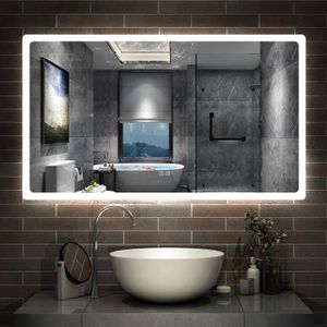 Miroir salle de bain connecte led anti buee bluetooth - Cdiscount