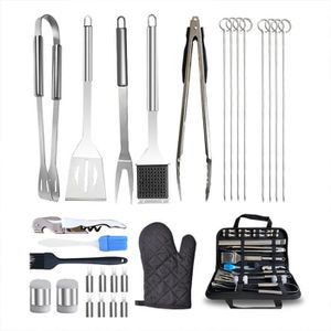 USTENSILE ShiftX4 Kit de 27 spatules en acier inoxydable pour barbecue de qualité restaurant avec sac de rangement portable, access228
