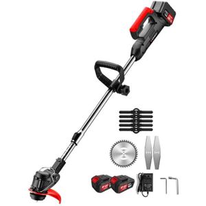 Coupe-Bordures Sans Fil Wrneaoch 21V - Avec 4 Types De Lames Pour Jardin Et Terrain