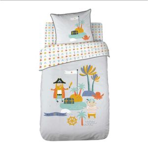 Nimsay Home Azure Coquille Coquillage Linge Parure de Lit 100/% Coton 57 Fils Housse de Couette 140x200 cm 1 x 63x63 cm Taie doreiller