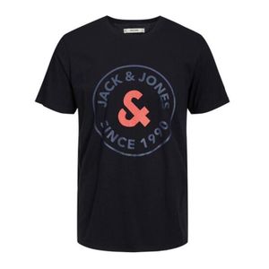 T-SHIRT T-shirt Garçon Jack & Jones Caron - Noir - Manches courtes - 100% Coton