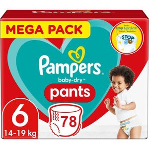 COUCHE PAMPERS PANTS TAILLE 6 BABY-DRY COUCHES-CULOTTES 78 COUCHES