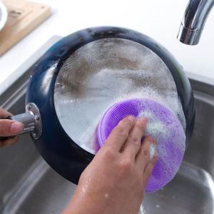 Acheter Éponge en silicone, éponge à vaisselle de cuisine, brosse de lavage  antibactérienne polyvalente, épurateur