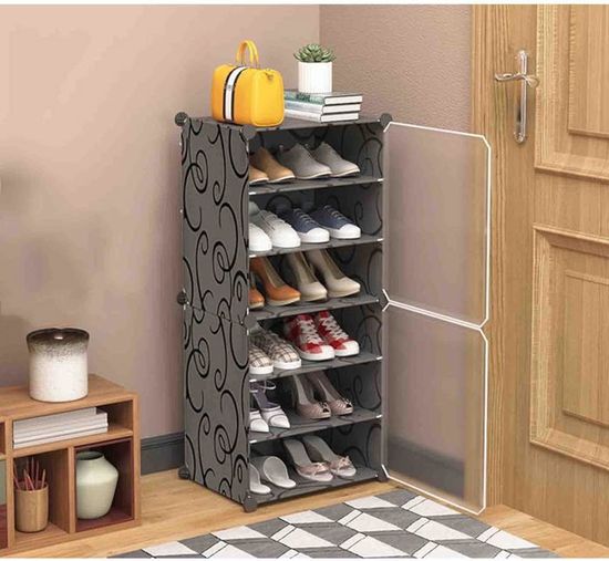 Rack De Chaussures, Porte-Chaussures À Chaussures À 5 Niveaux, Armoire De Rangement À Chaussures