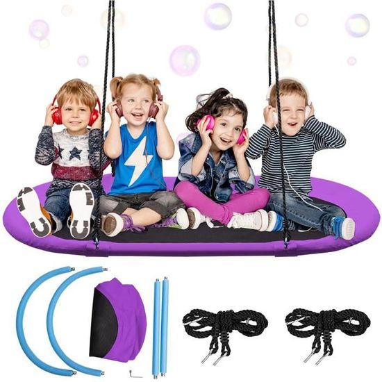 Niche Suspendue Gonflable Pour Enfants Avec Lumières LED | 16 Couleurs, 7 Modes | Coussin Inclus | Pour Intérieur Et Extérieur - 7