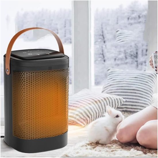 Radiateur Radiant En Céramique 800 W, Silencieux Et économe En énergie, Avec Minuterie De 12 Heures Et Thermostat