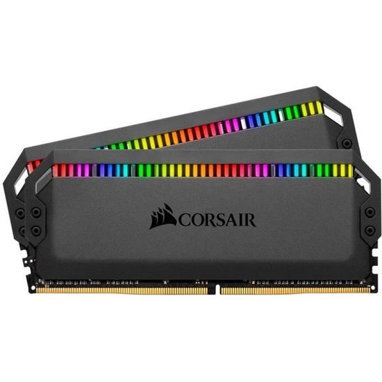 CORSAIR Mémoire PC DDR4 3600 VENGEANCE C18  DOMINATOR PLATINUM RGB 16Go (2x8Go) – (PC4-28800) Noire