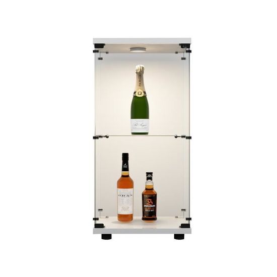 Vitrine Rotative Ronde En Verre Avec Étagères Et Éclairage - Pour Boutique Ou Collection - Neuf
