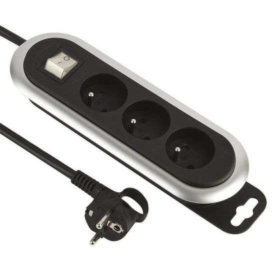 Electraline 35430, Bloc multiprises dâ€™Angle, 3 Prises, 2 Ports USB  Interrupteur on-Off pour Ã©teindre-Allumer la LED, Cable 1,5M, - Cdiscount  Bricolage